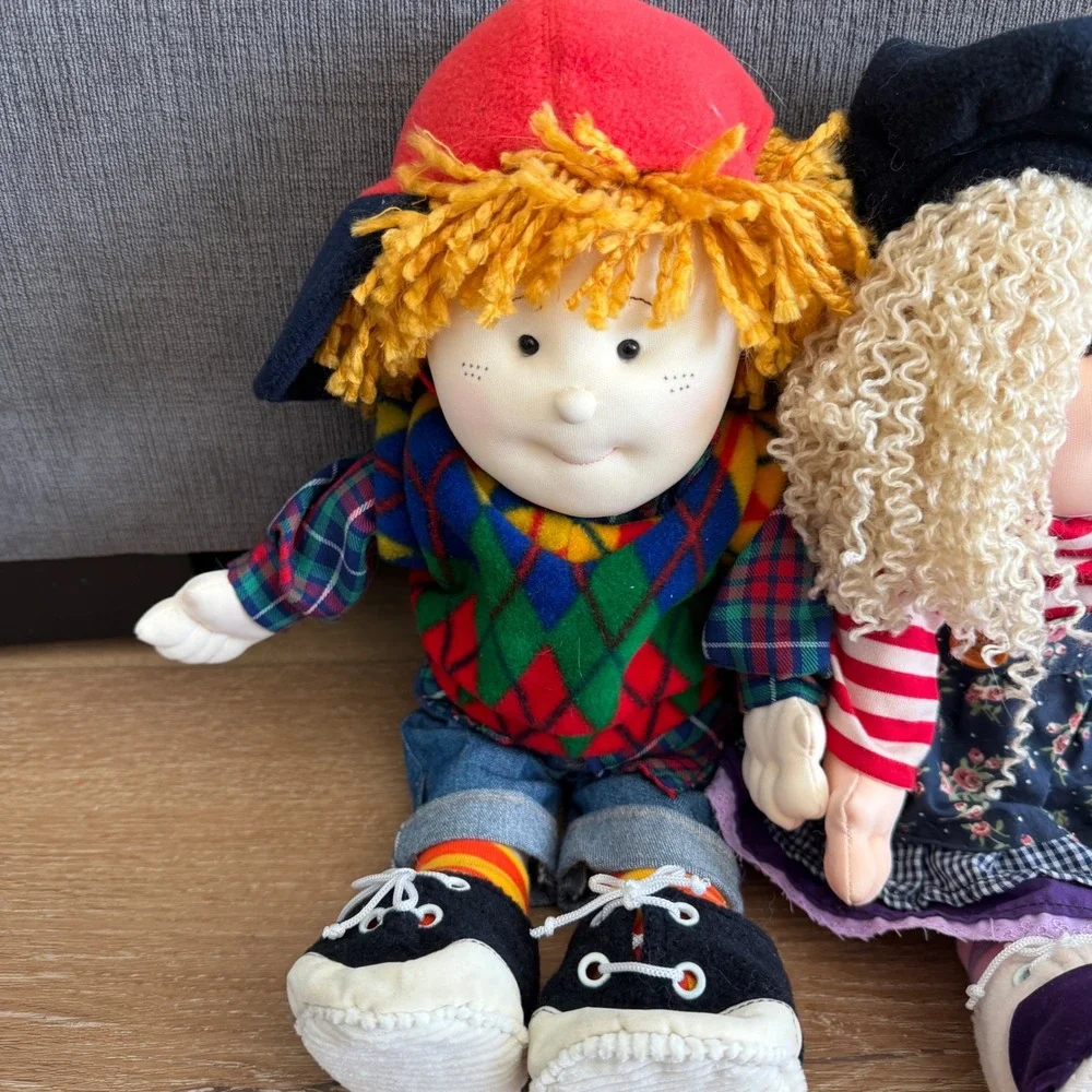 Sweetie Pie Kids Brandon and Chloe Rag Doll Pair 15 Inch Vintage Style Plush